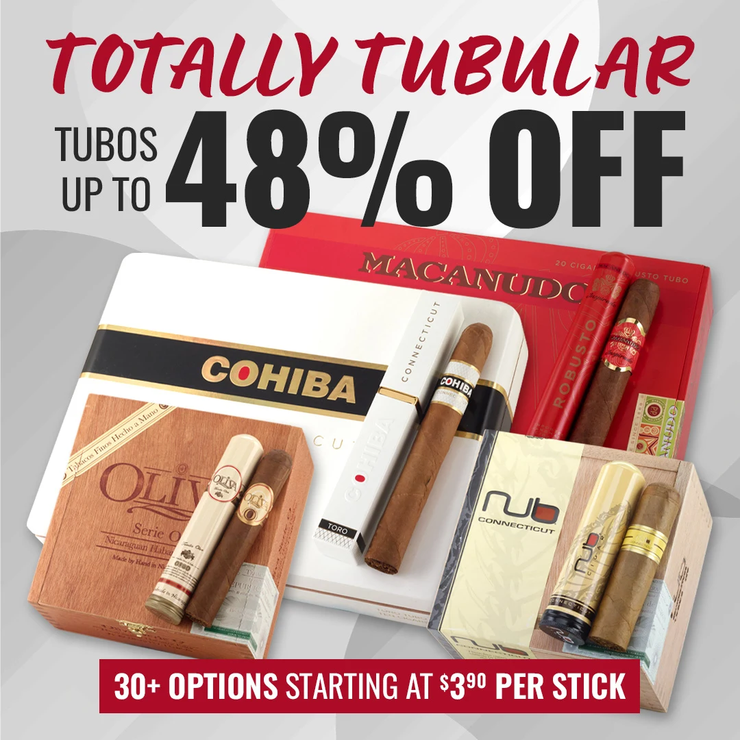 Famous Cigars gets Totally Tubular with discounts up to 48% off on top-selling cigars in tubes!