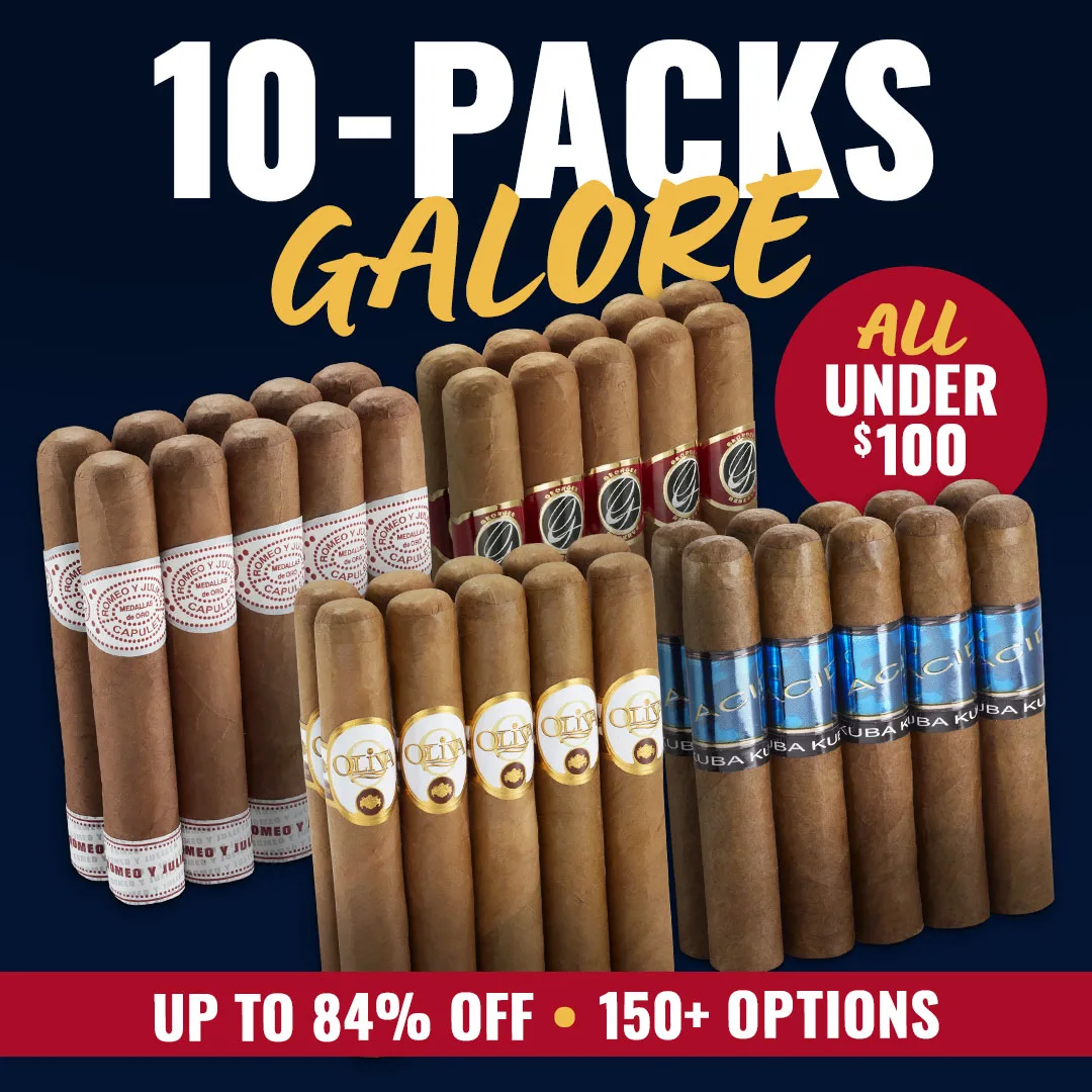 Famous Cigars 10-Pack Sale! Find over 150 top-rated cigar 10-packs with huge savings - all packs listed under $100, shop now!