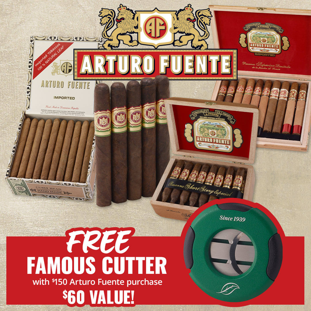 Get Fuente Freaky Spend 150+ on Select Arturo Fuente products and get a $60 Famous Lotus Cutter FREE! Shop now!