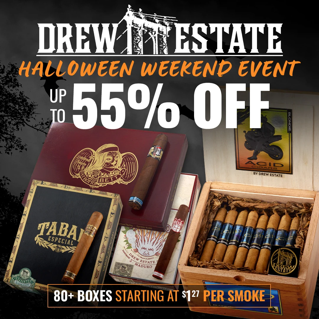 All Drew Estate, All Weekend. Up to 55% OFF! Huge savings on: ACID, Tabak, Blackened, Deadwood and more - Shop now!