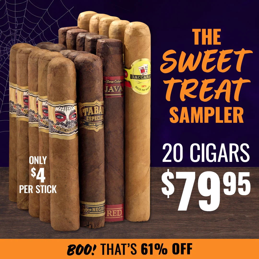 Famous Cigars Sweet Treats Halloween Sampler discounted down to just $79.95 - that's 61% off! Don't wait - Stock is going wicked fast; shop now!